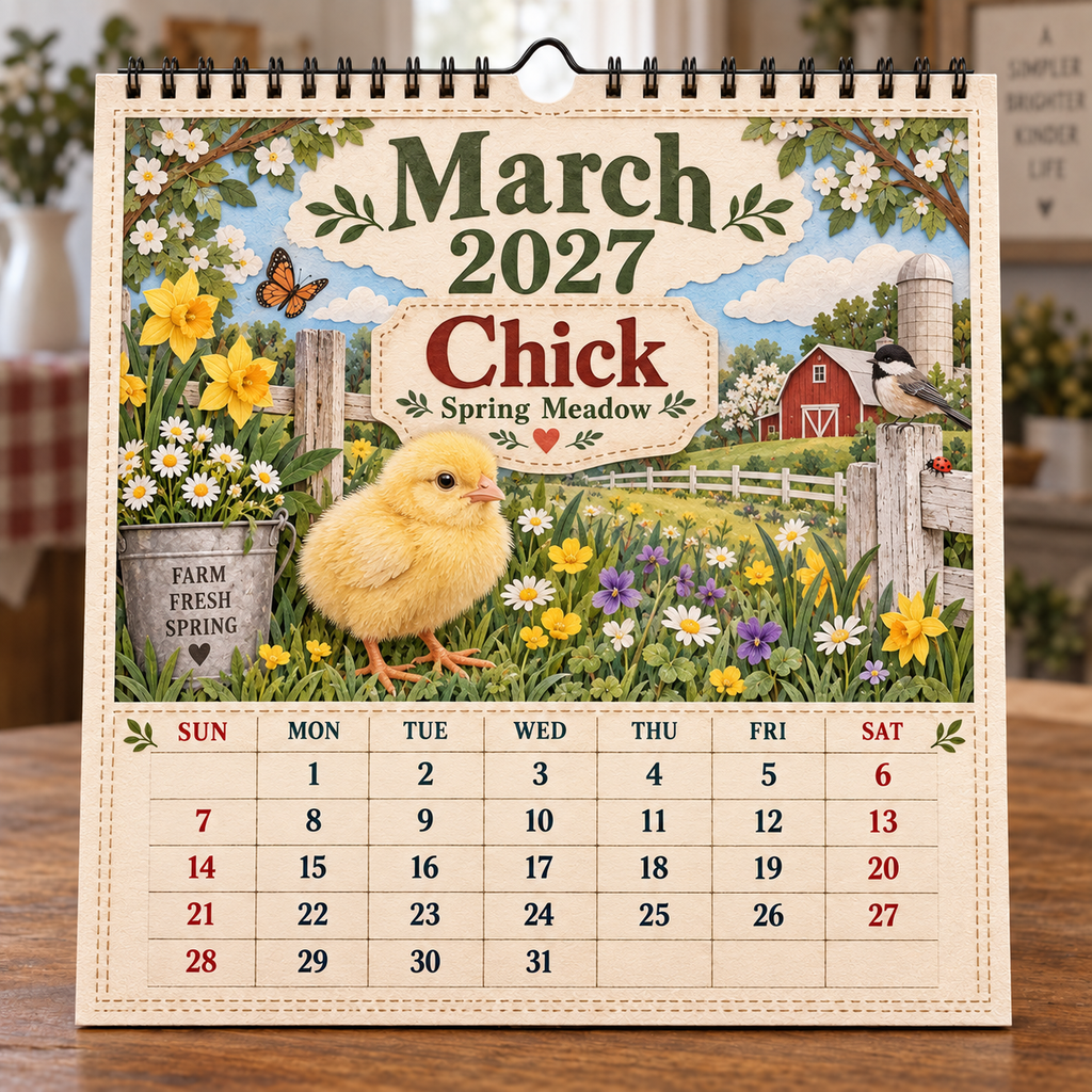 2027 Farm Animals & Country Life Wall Calendar