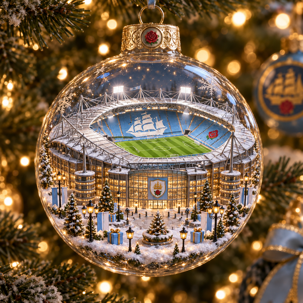Pride in Battle Light-Up Football Christmas Globe Ornament