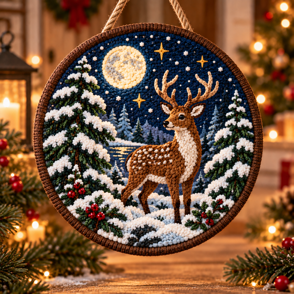 DIY Punch Needle Winter Woodland Hanging Decor Kit