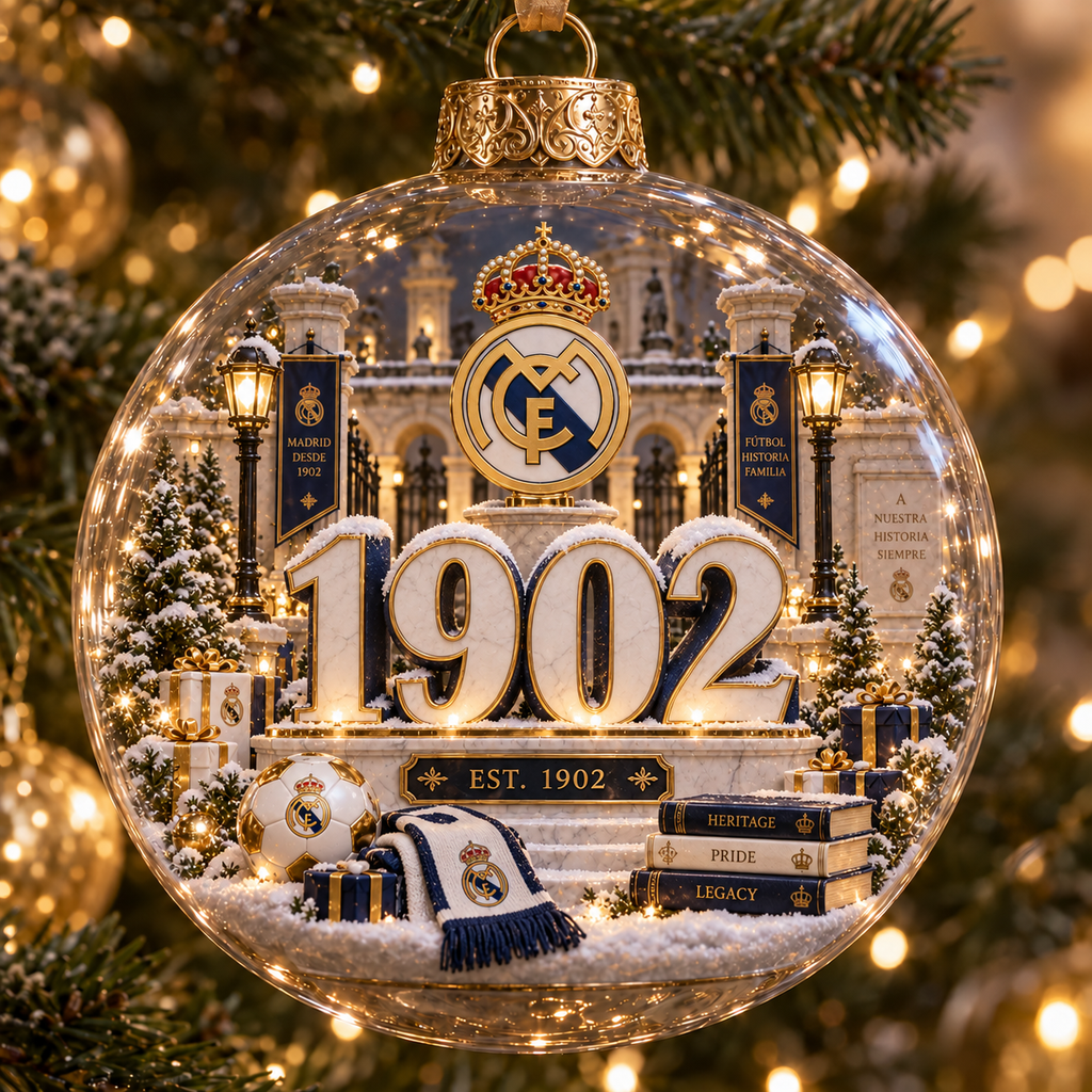 Hala Madrid — Light-Up Football Ornament