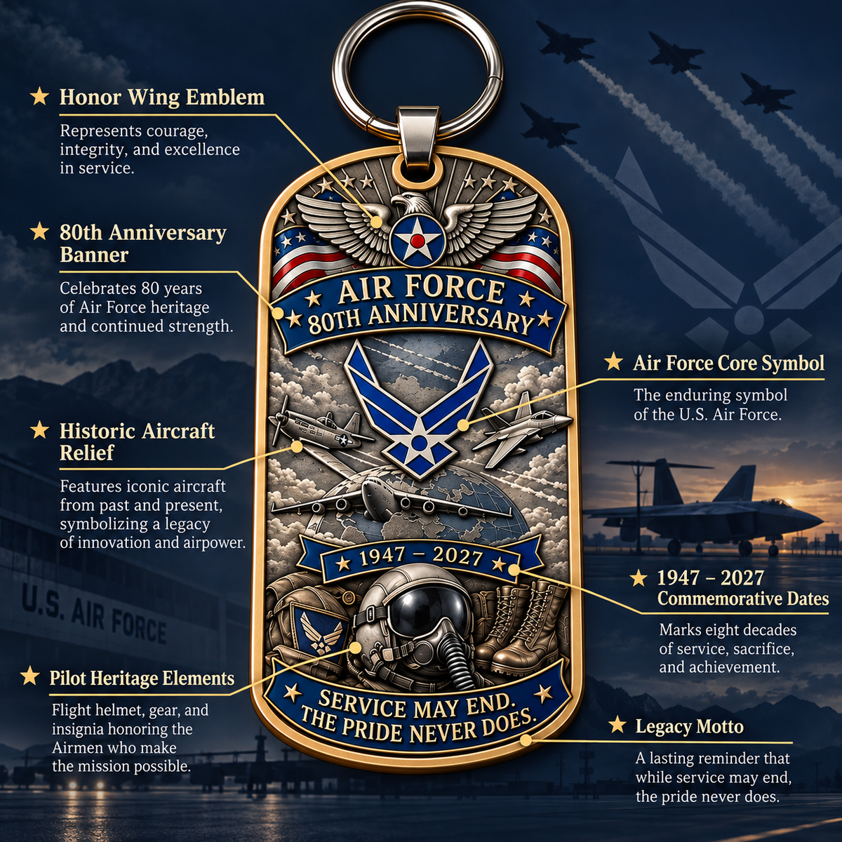 Air Force 80th Anniversary Commemorative Keychain