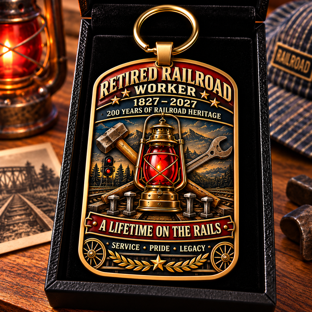 Retired Railroad Worker 200th Anniversary Commemorative Keychain