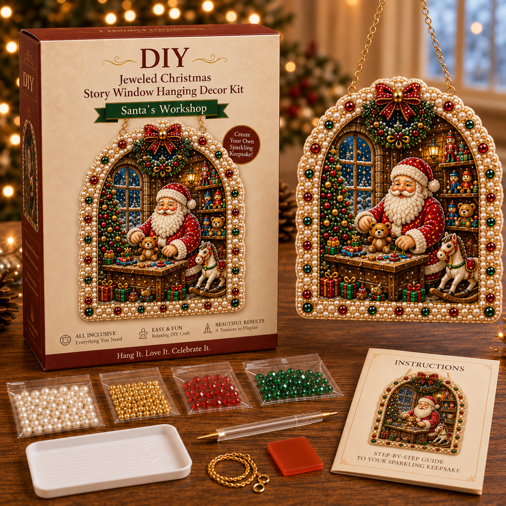 DIY Jeweled Christmas Story Window Hanging Ornament Kit