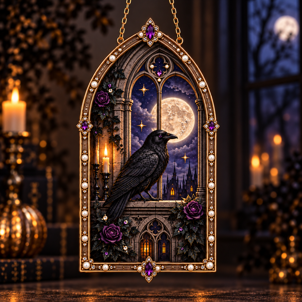 DIY Jeweled Gothic Halloween Hanging Decor Kit