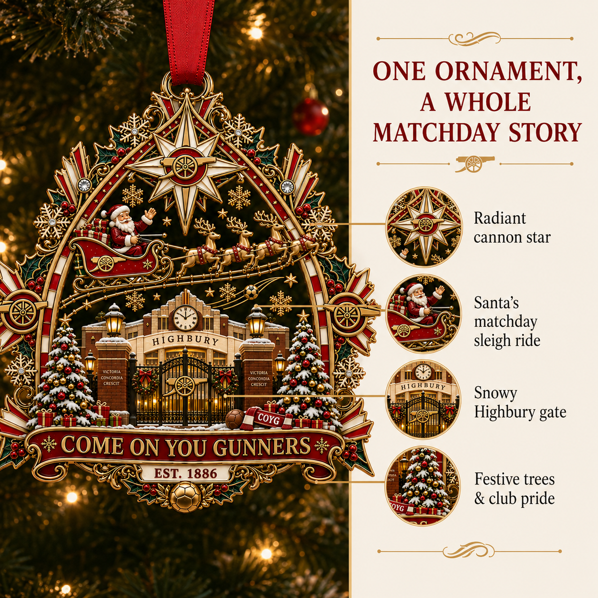 COME ON YOU GUNNERS Christmas Ornament