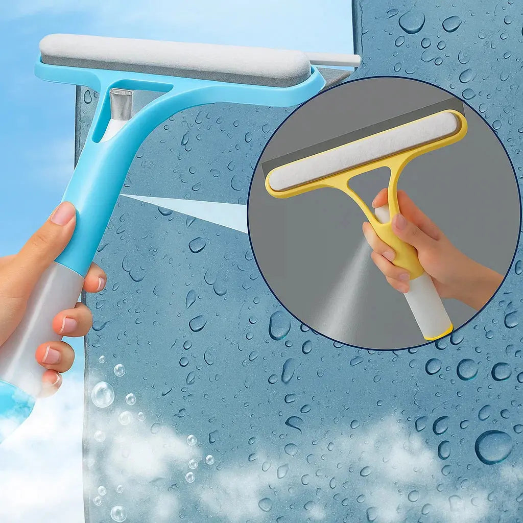 Sikunuo | 3-in-1 Window Cleaner with Spray Bottle