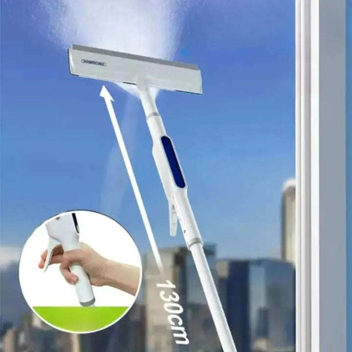 Sikunuo | 3-in-1 Window Cleaner with Extension & Spray Function + 3 Cloths