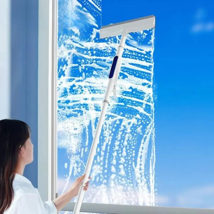 Sikunuo | 3-in-1 Window Cleaner with Extension & Spray Function + 3 Cloths