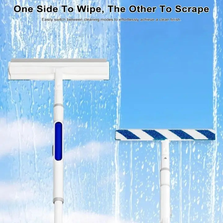 Sikunuo | 3-in-1 Window Cleaner with Extension & Spray Function + 3 Cloths