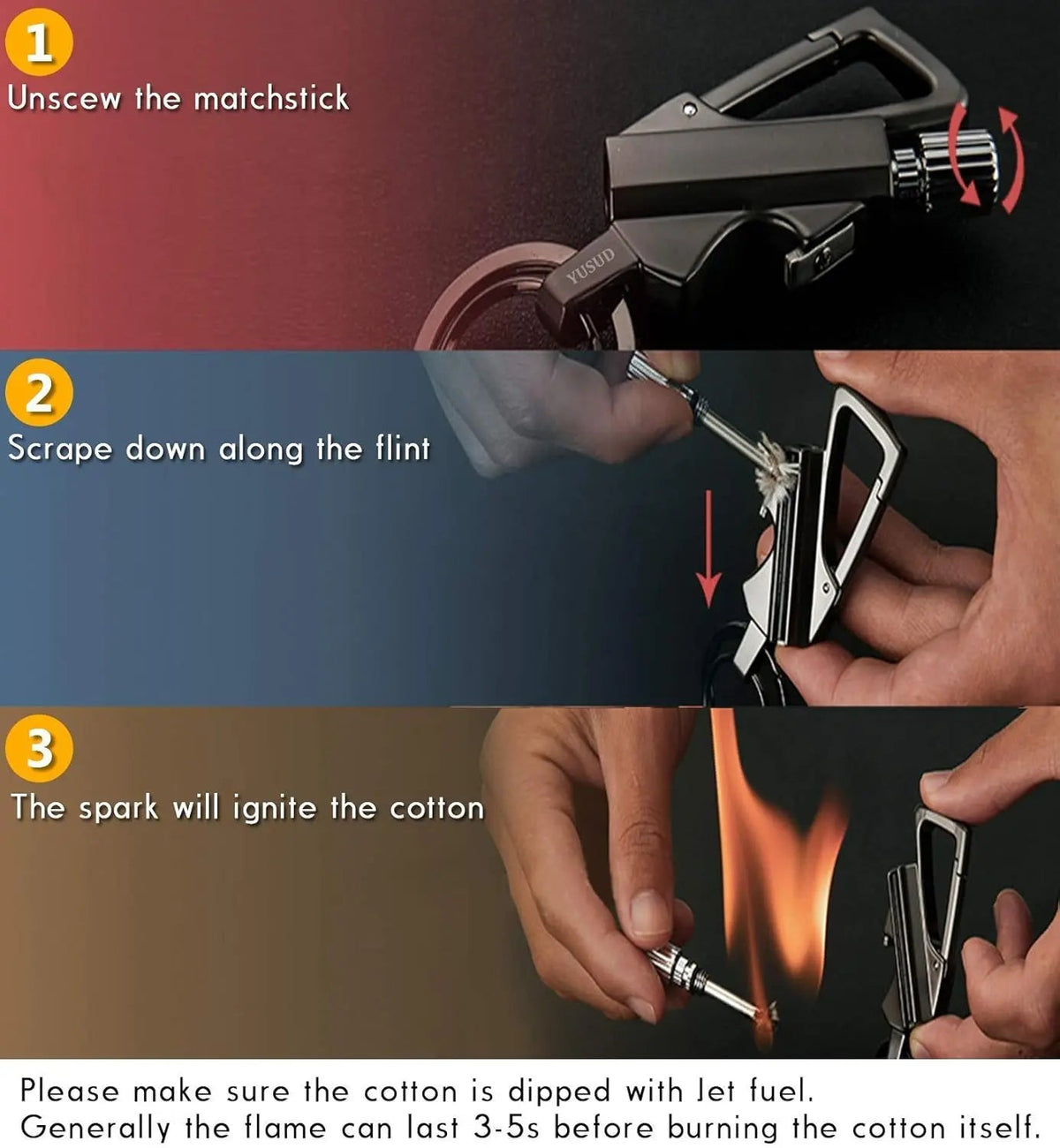 Sikunuo | 3-in-1 Outdoor windproof lighter with bottle opener for camping