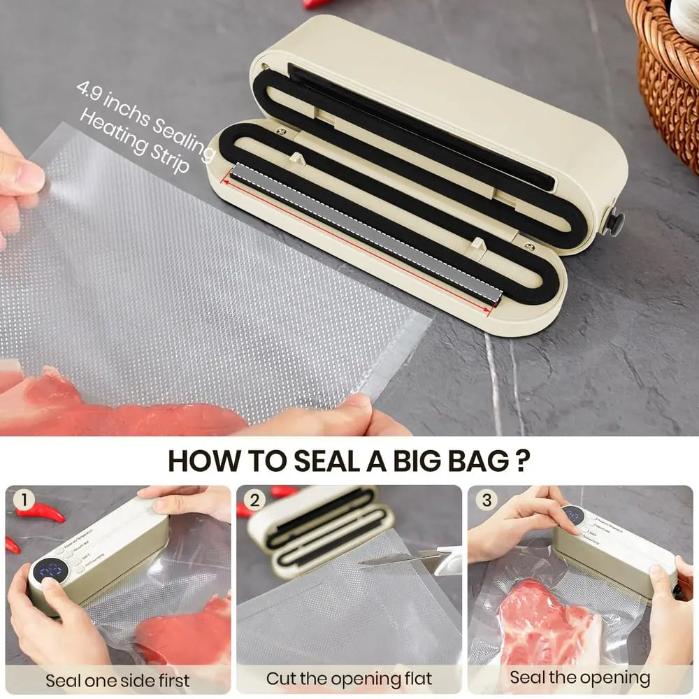 Sikunuo | 3-in-1 cordless mini vacuum sealer – keep food fresh & more