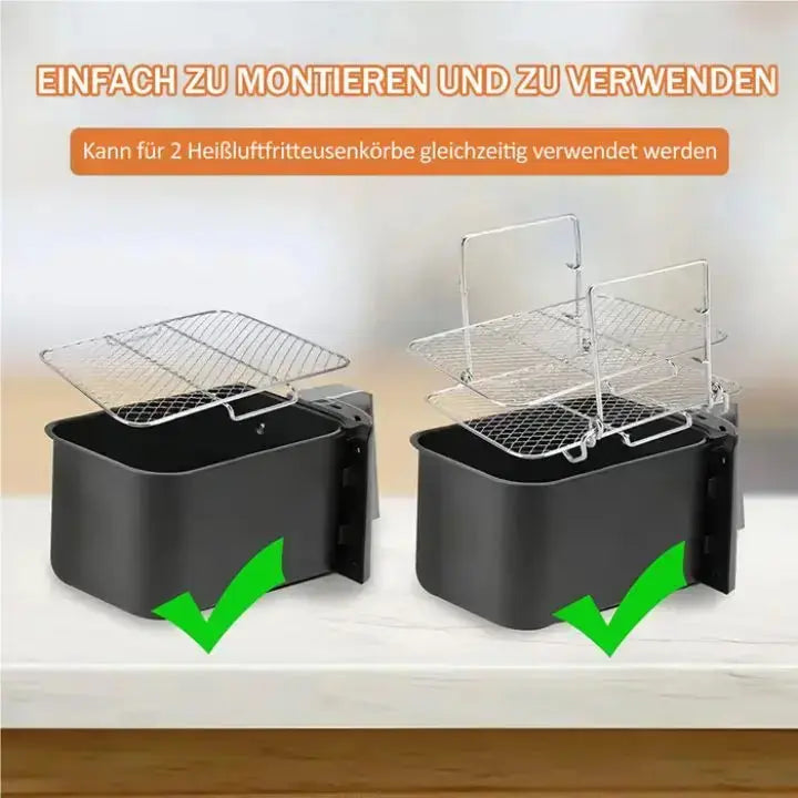 Sikunuo | 3-tier stainless steel air fryer rack for versatile cooking