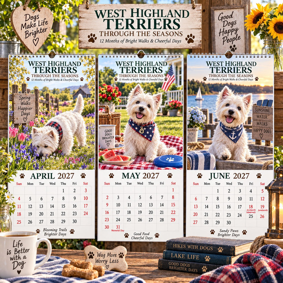 West Highland Terrier 2027 Wall Calendar