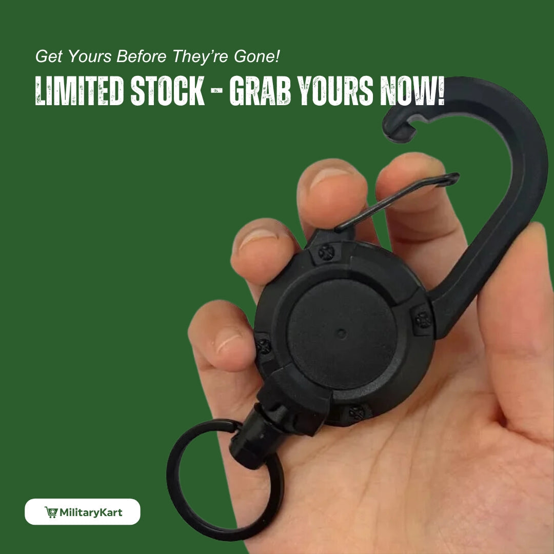 Sikunuo | Heavy-Duty Tactical Retractable Keychain – Multi-Use Outdoor Carabiner Tool