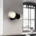 Sikunuo | Metal tube wall light Minimalist 2 heads wall-mounted light in black for the living room