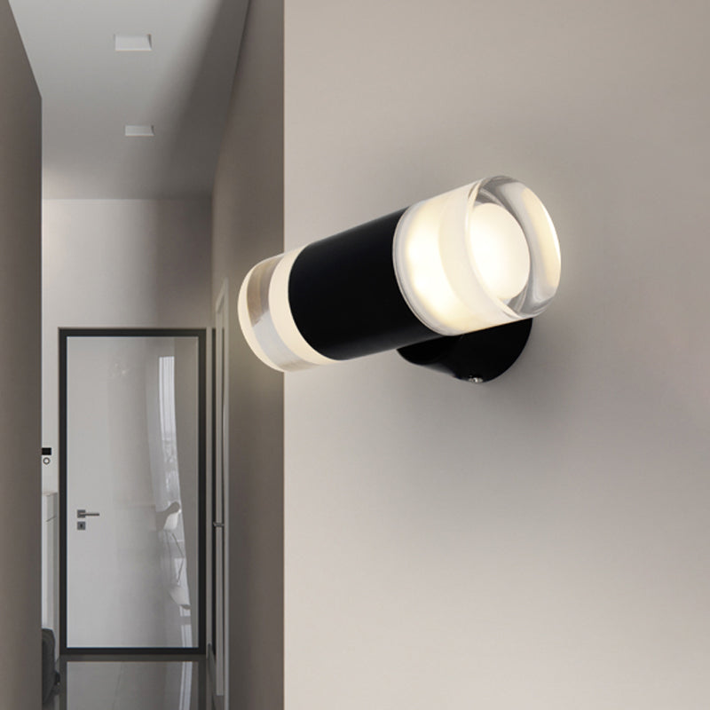 Sikunuo | Metal tube wall light Minimalist 2 heads wall-mounted light in black for the living room
