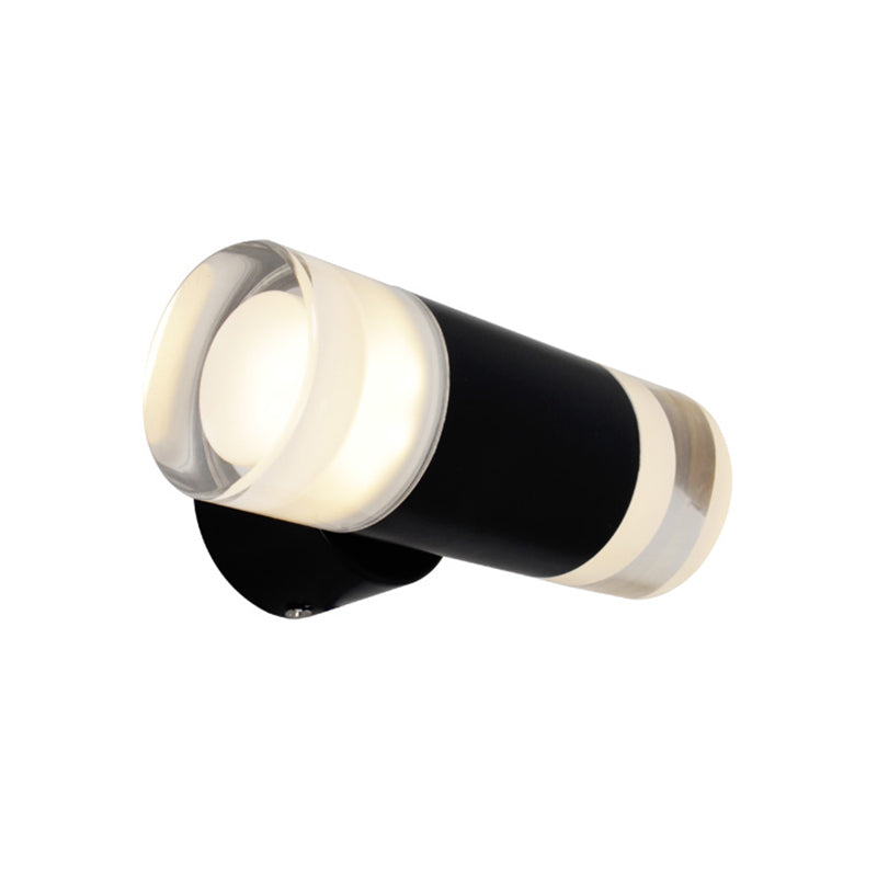 Sikunuo | Metal tube wall light Minimalist 2 heads wall-mounted light in black for the living room