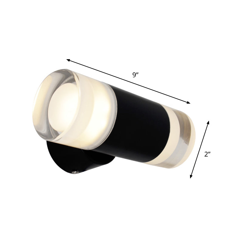Sikunuo | Metal tube wall light Minimalist 2 heads wall-mounted light in black for the living room