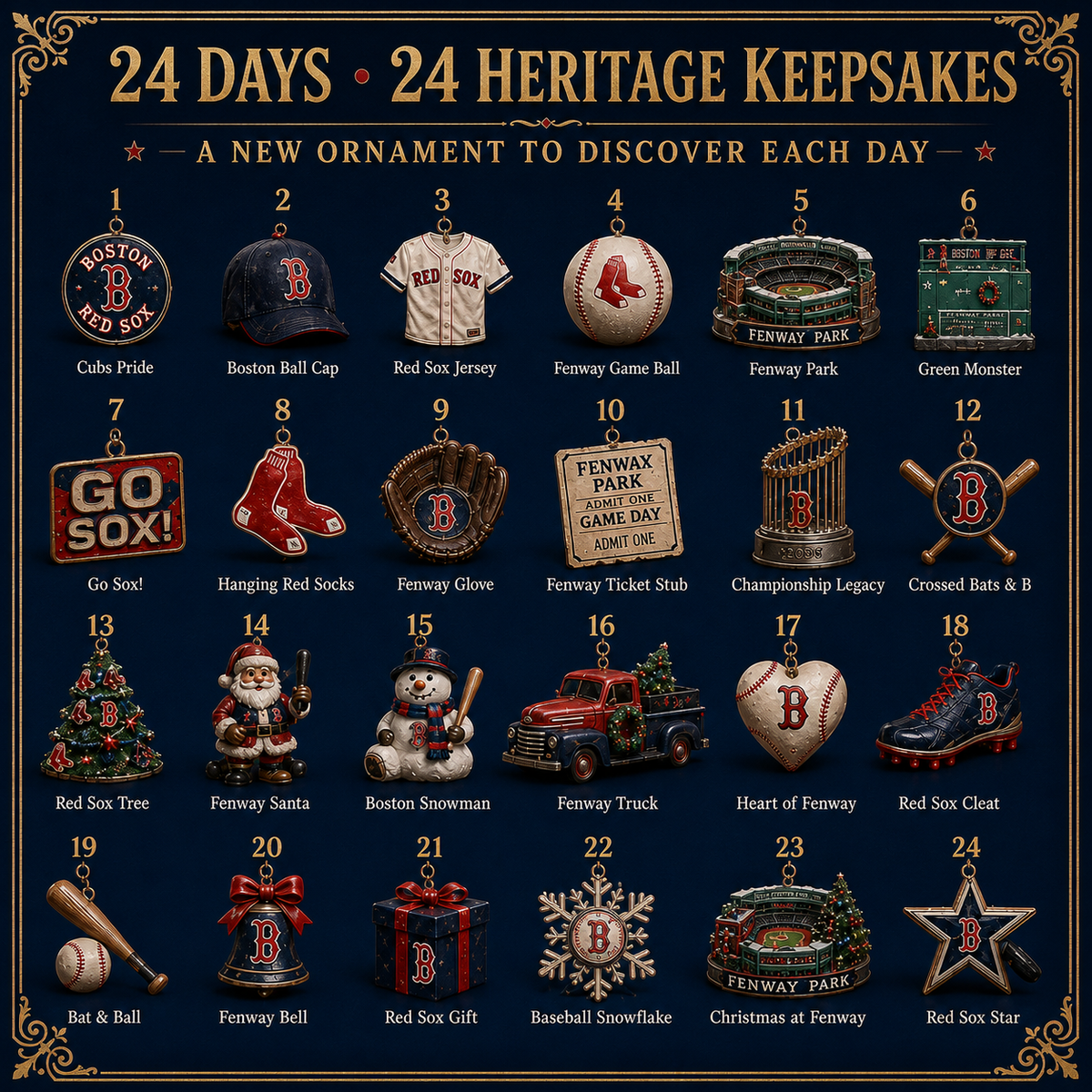 Go Sox! Baseball Christmas Advent Calendar