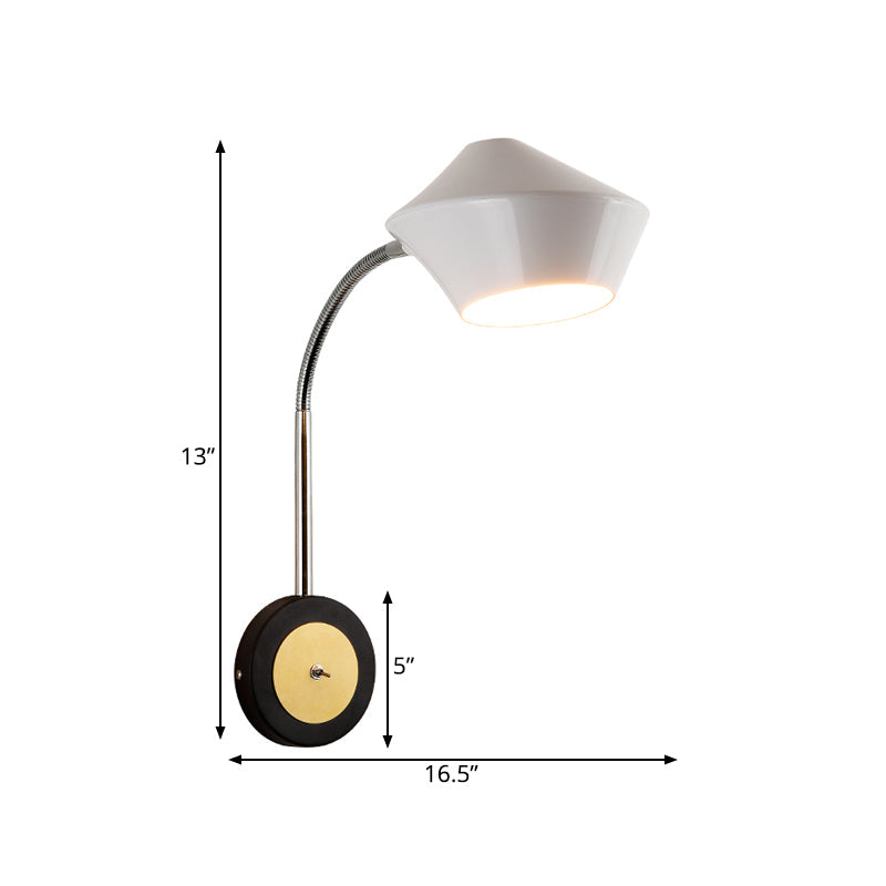 Sikunuo | Urn Wall Light Contemporary Metal 1-Bulb Wall-Mounted Lighting in Black and White
