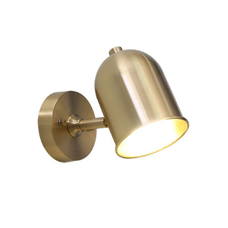 Sikunuo | Modern 1 Light Wall Lighting Golden Dome LED Wall Lamp with Metal Shade for Bathroom