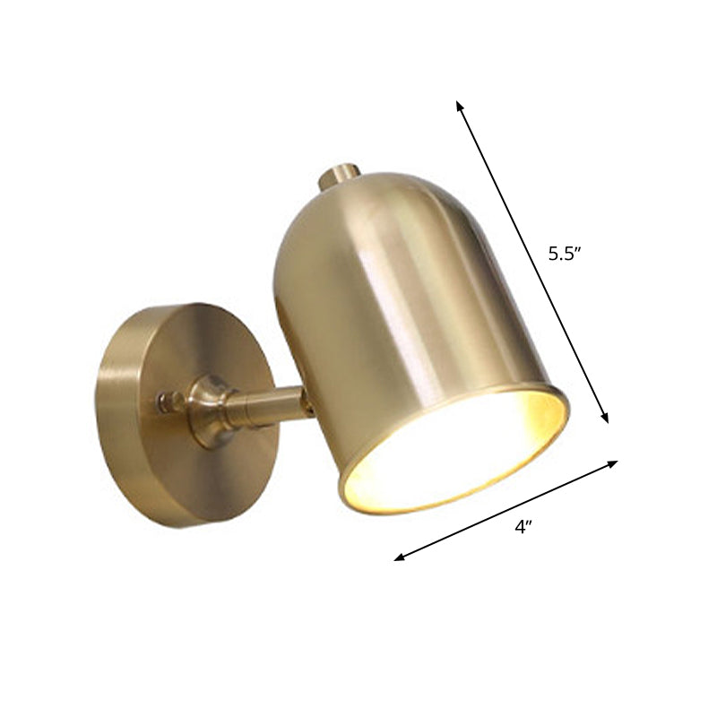 Sikunuo | Modern 1 Light Wall Lighting Golden Dome LED Wall Lamp with Metal Shade for Bathroom