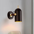 Sikunuo | 1 Bulb Stair Wall Lamp Modern Black LED Wall Lighting with Extended Dome Iron Shade