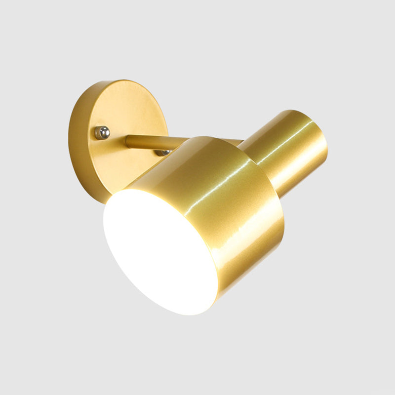 Sikunuo | Simplicity 1-Bulb Wall Lighting Gold/Rose Gold Cylinder Wall Light with Metal Shade for the Bedroom