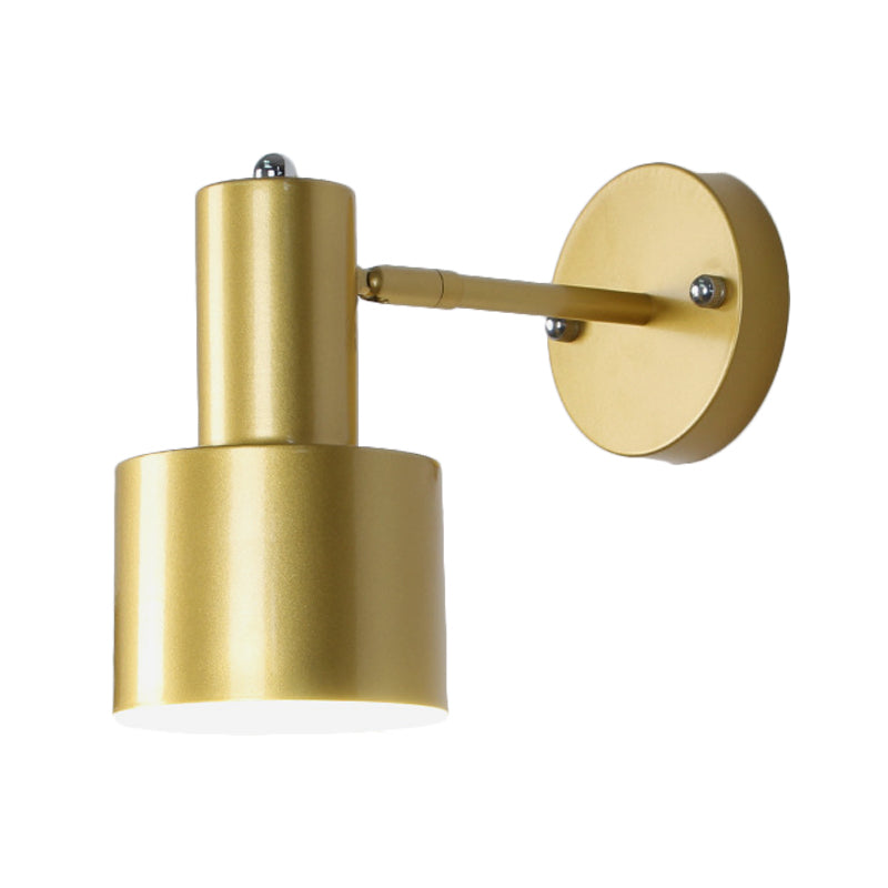 Sikunuo | Simplicity 1-Bulb Wall Lighting Gold/Rose Gold Cylinder Wall Light with Metal Shade for the Bedroom