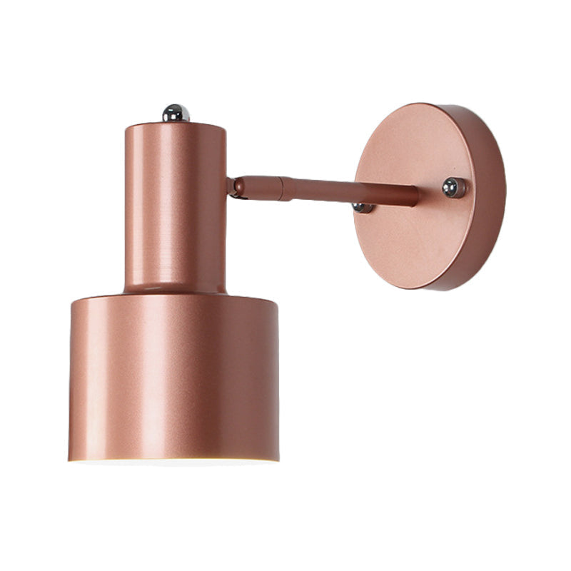 Sikunuo | Simplicity 1-Bulb Wall Lighting Gold/Rose Gold Cylinder Wall Light with Metal Shade for the Bedroom