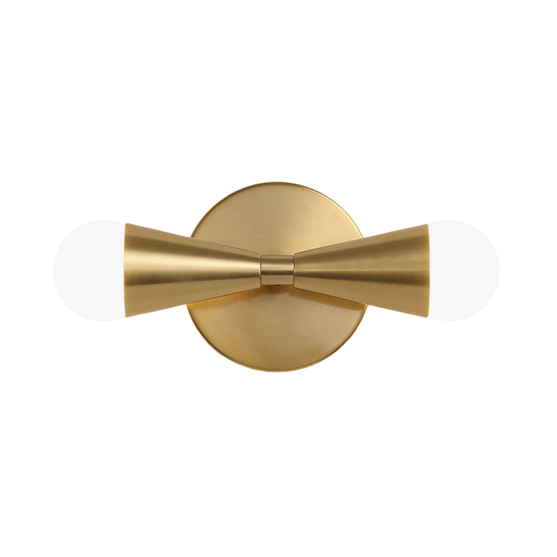 Sikunuo | Metallic Extendable Wall Light Minimalism 2 Lights Brass Wall Lighting Idea for Living Room