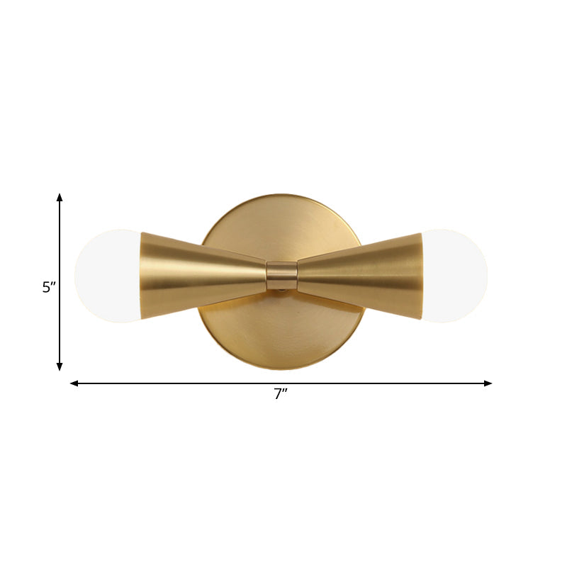 Sikunuo | Metallic Extendable Wall Light Minimalism 2 Lights Brass Wall Lighting Idea for Living Room