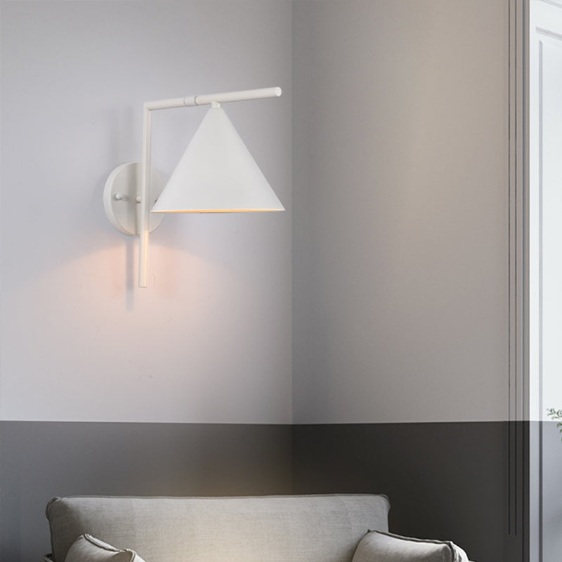 Sikunuo | Conical Wall Application Lighting Contemporary Metal 1 Head Black/White/Gold Wall Lamp for Bedroom