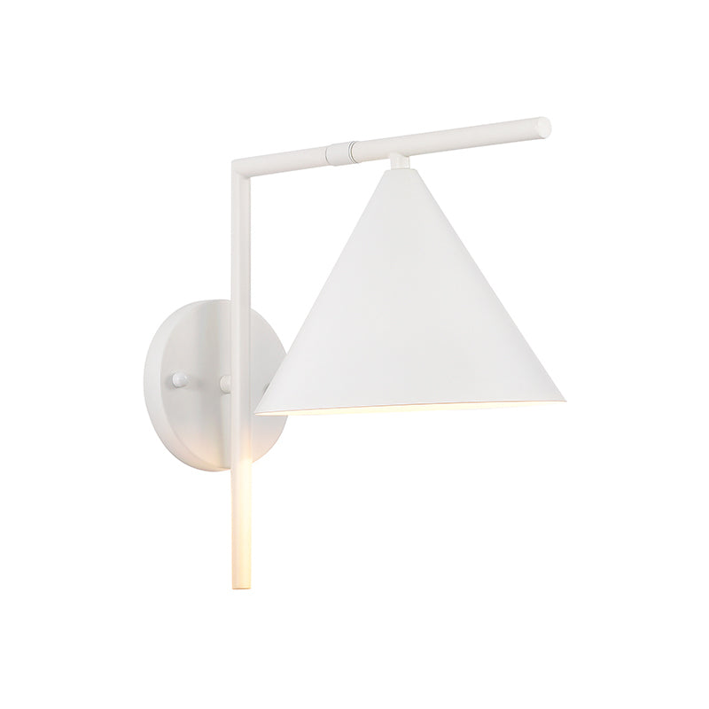 Sikunuo | Conical Wall Application Lighting Contemporary Metal 1 Head Black/White/Gold Wall Lamp for Bedroom
