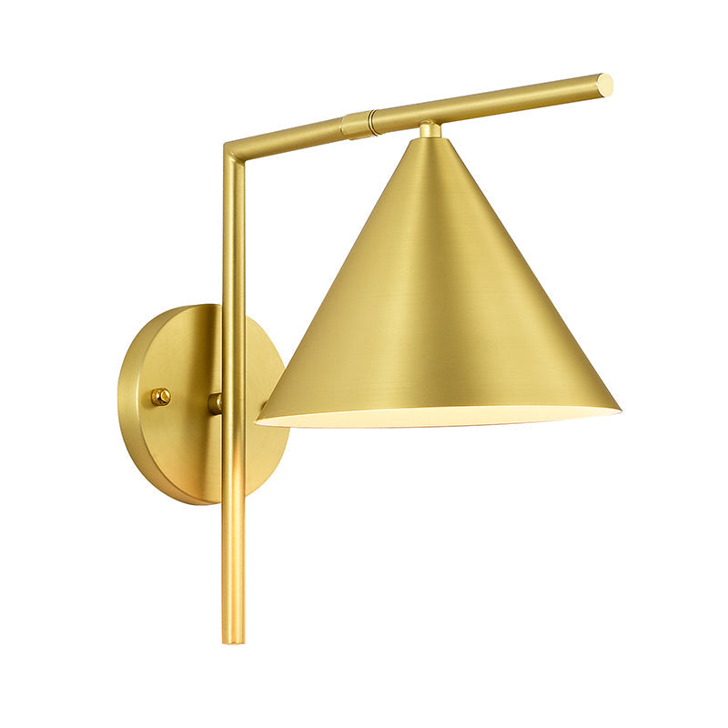 Sikunuo | Conical Wall Application Lighting Contemporary Metal 1 Head Black/White/Gold Wall Lamp for Bedroom