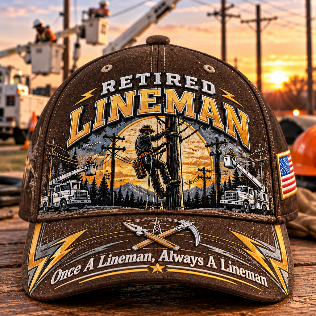 Retired Lineman Baseball Cap