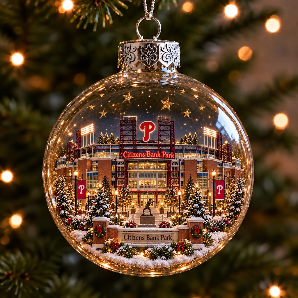Light-Up Baseball Stadium Christmas Ornament