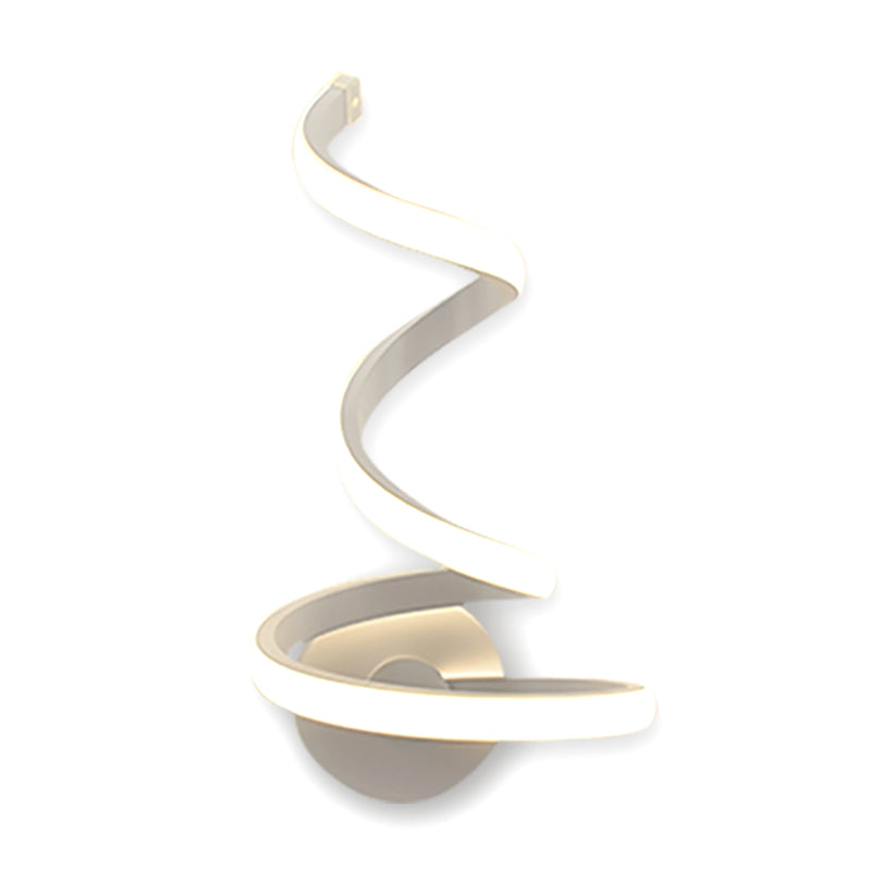 Sikunuo | LED Dining Room Wall Light Modernist White Wall Mounted Lamp with Spiral Acrylic Shade