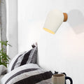 Sikunuo | Dome Wall Light with White Metal Shade 1 Light Nordic Wall Lighting for Nightstand