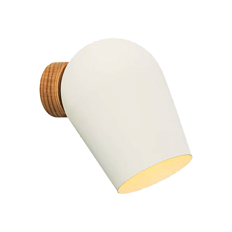 Sikunuo | Dome Wall Light with White Metal Shade 1 Light Nordic Wall Lighting for Nightstand