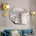 Sikunuo | Brass Wall Light Torch 1 Light Metal and Clear Glass Mid-Century Modern Wall Light