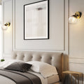 Sikunuo | Clear Textured Glass Sphere Wall Lighting Modern Vintage Single Light Mini Wall Mount Light in Gold