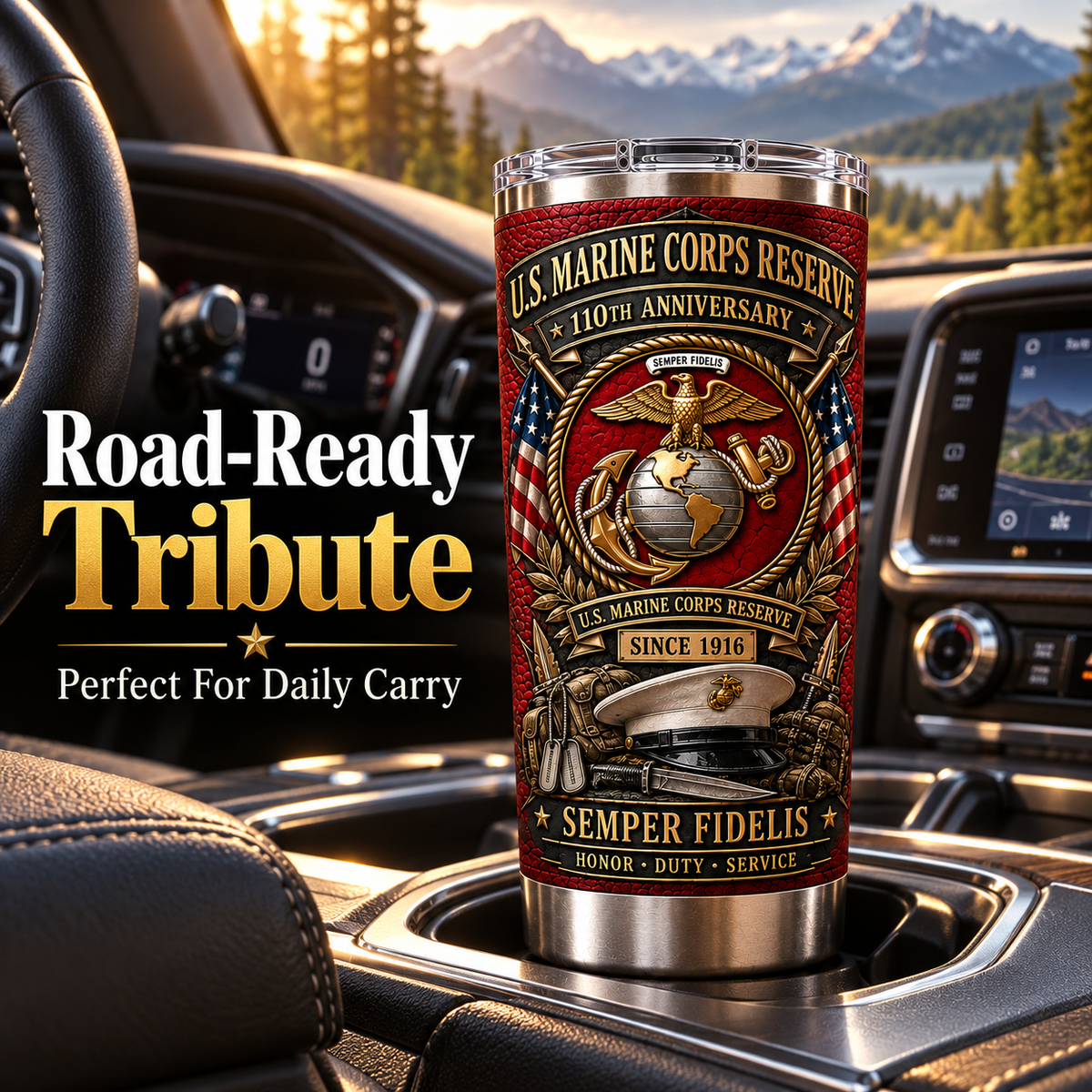 U.S. Marine Corps Reserve 110th Anniversary Insulated Travel Tumbler
