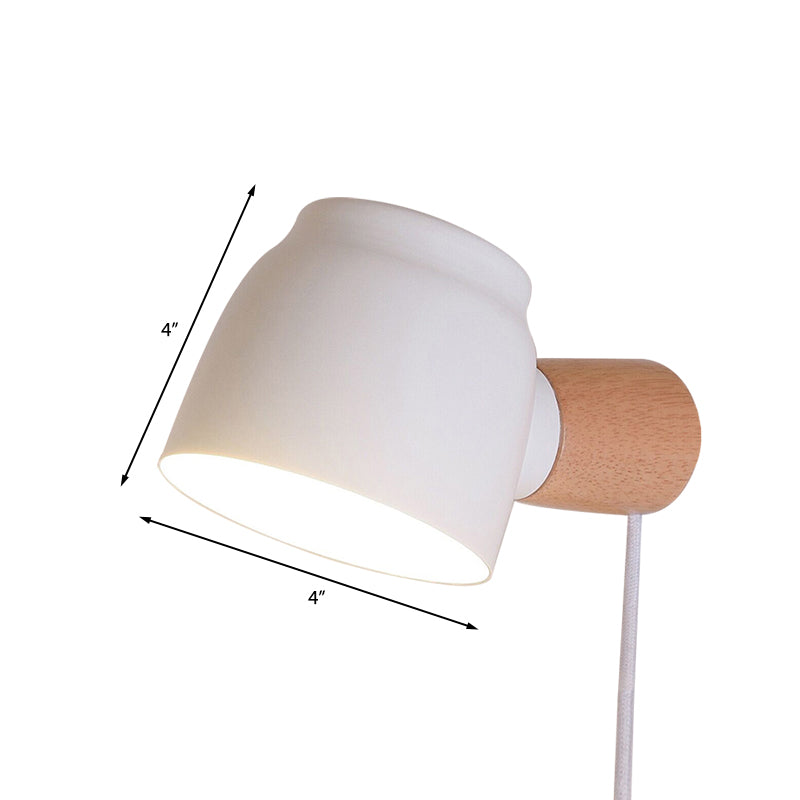 Sikunuo | Electrified Wall Lamp Modern Metal 10 cm B 1 Bulb Black/Gray/White Wall Light Sconces for Bedroom