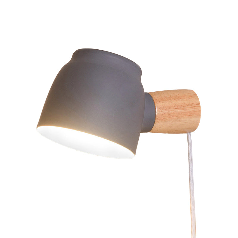 Sikunuo | Electrified Wall Lamp Modern Metal 10 cm B 1 Bulb Black/Gray/White Wall Light Sconces for Bedroom