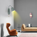 Sikunuo | Modern Cone Wall Light 1 Light Wall Mounted Lighting with Metal Shade and Pull Chain in Pink/Yellow/Blue/Green