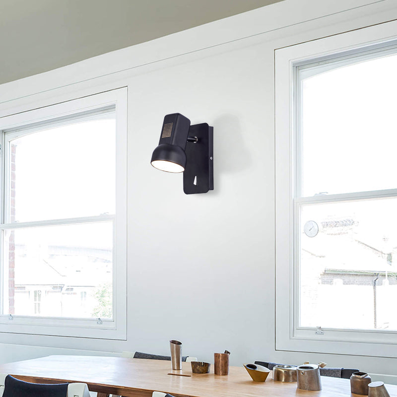Sikunuo | Black/Yellow Barn Wall Light Equipment Adjustable Modernist Metal 1 Light Wall Lamp for Living Room, 4" B