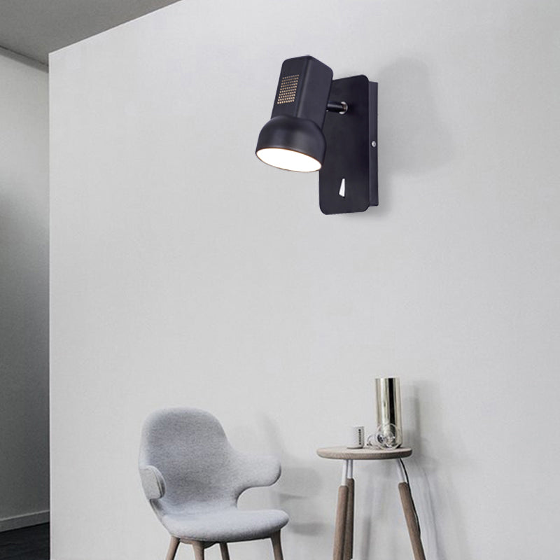 Sikunuo | Black/Yellow Barn Wall Light Equipment Adjustable Modernist Metal 1 Light Wall Lamp for Living Room, 4" B