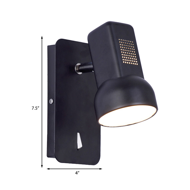 Sikunuo | Black/Yellow Barn Wall Light Equipment Adjustable Modernist Metal 1 Light Wall Lamp for Living Room, 4" B