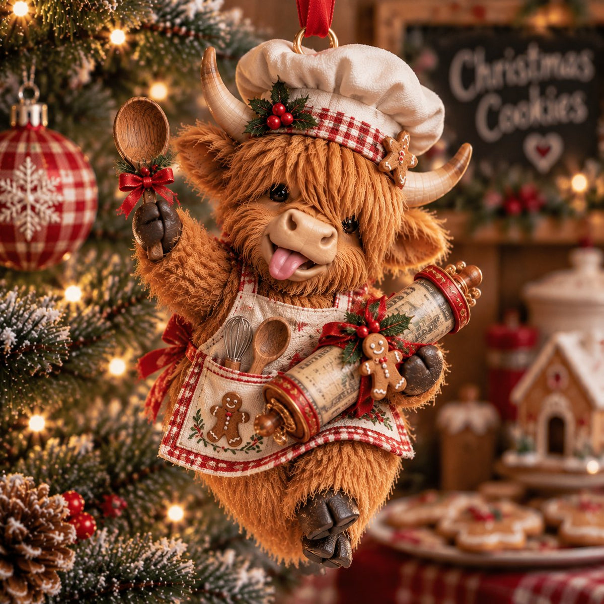 Highland Cow Christmas Cash Holder Ornament